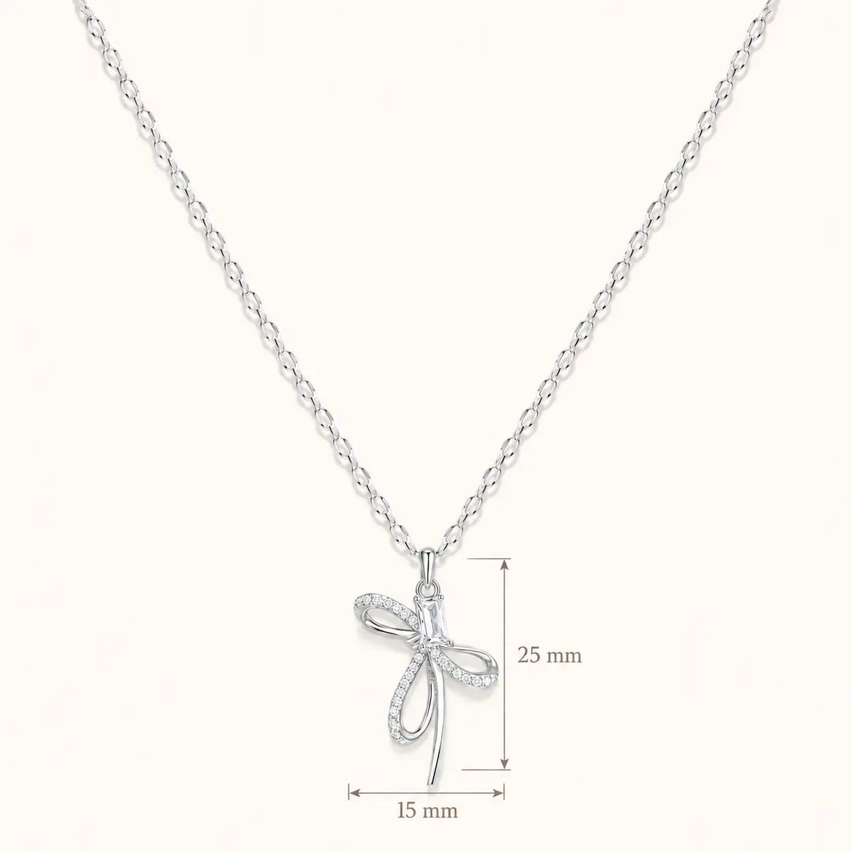 Esquema de medidas en milímetros del collar LIRÉA