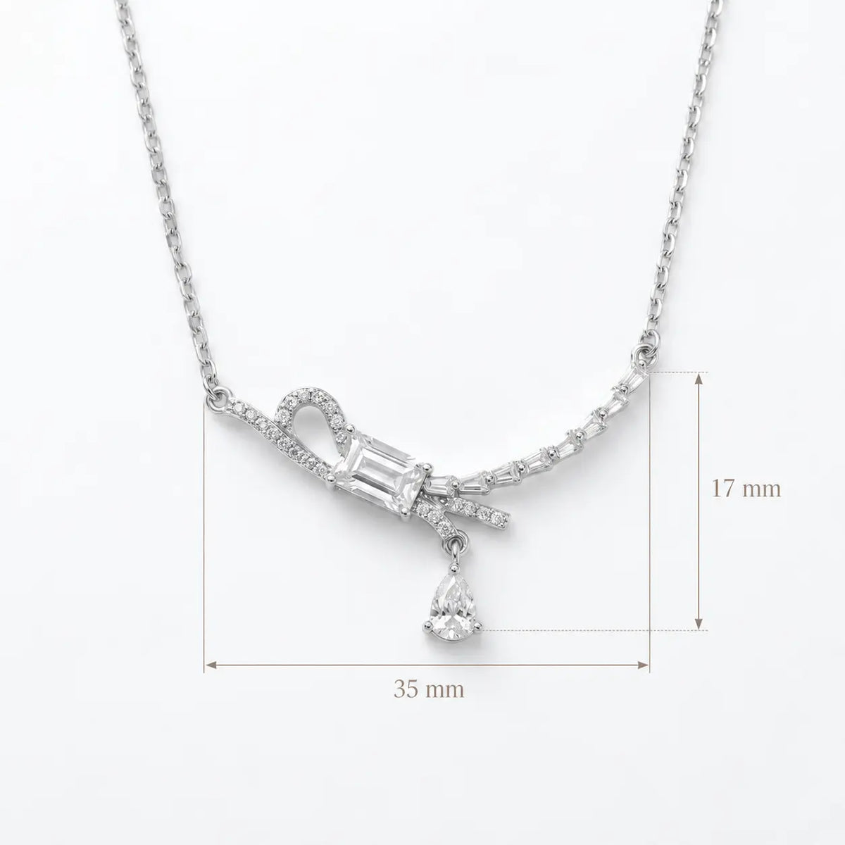 Esquema de medidas en milímetros del collar LÉGATO