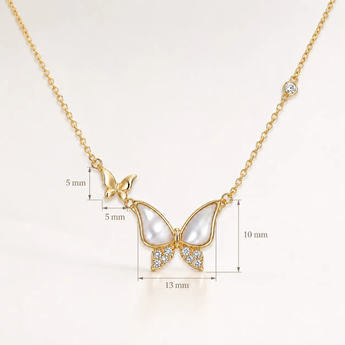 Medidas de Collar Mariposa Nácar