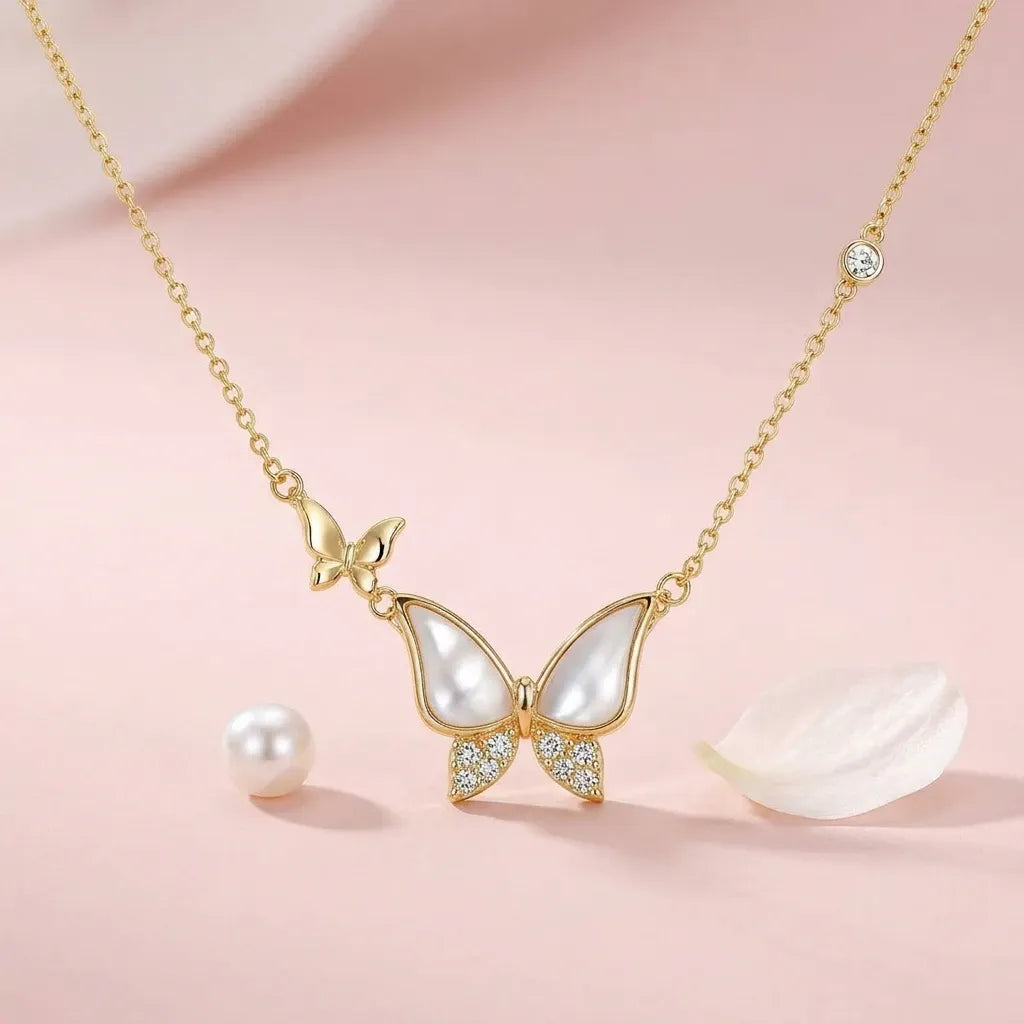 Mother-of-pearl Butterfly Necklace