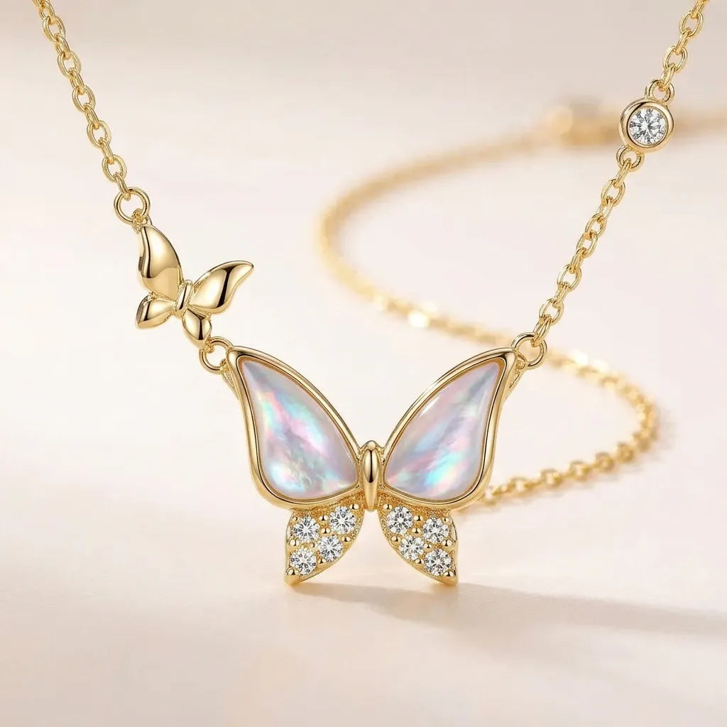 Mother-of-pearl Butterfly Necklace